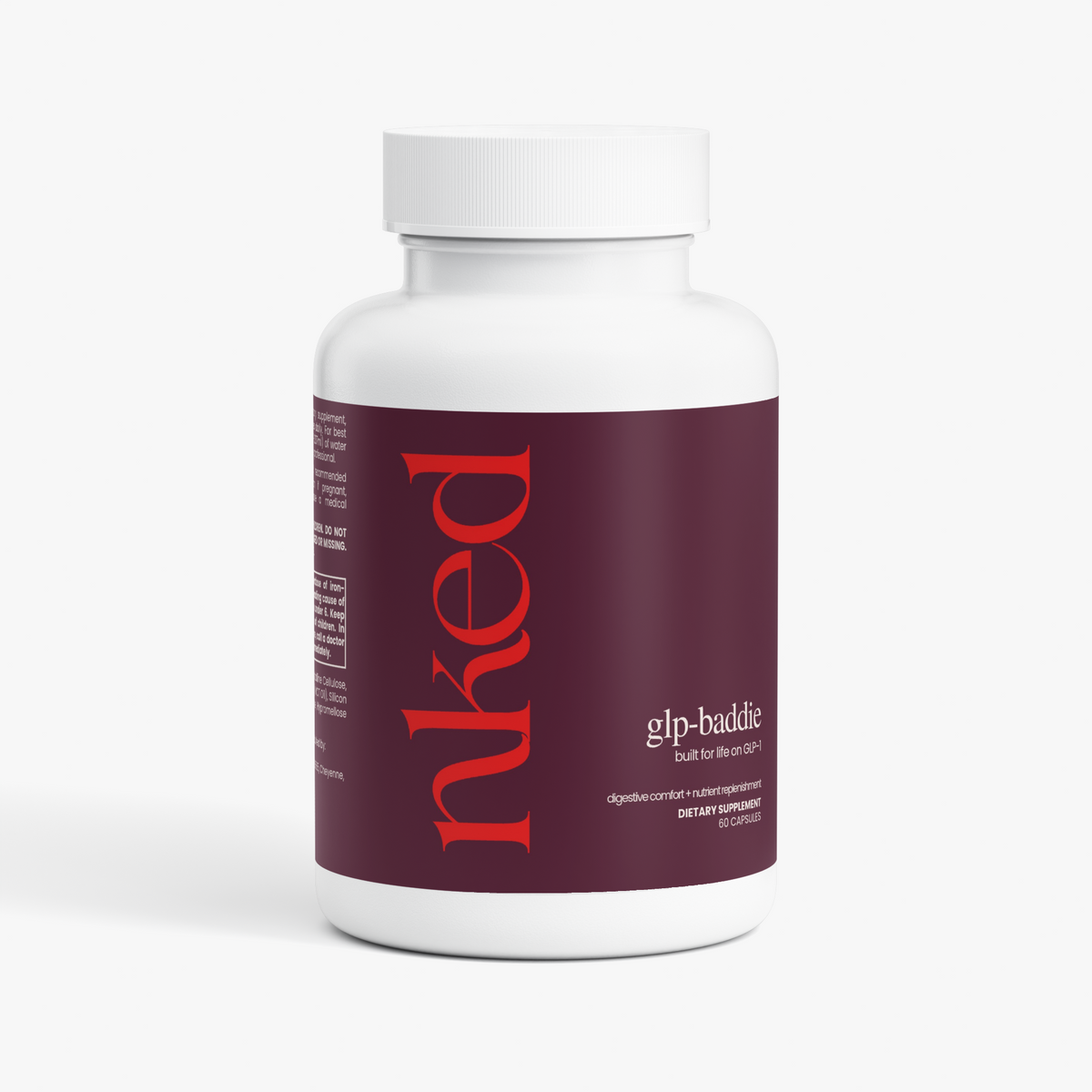 nked glp-baddie built for life on GLP-1 digestive comfort + nutrient replenishment: DIETARY SUPPLEMENT 60 CAPSULES